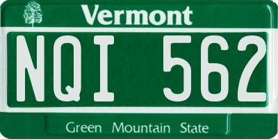 VT license plate NQI562