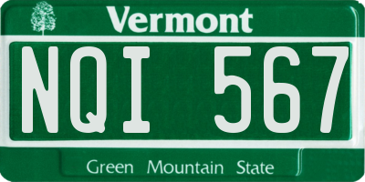 VT license plate NQI567
