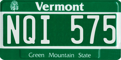 VT license plate NQI575