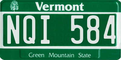 VT license plate NQI584
