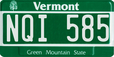 VT license plate NQI585