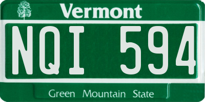 VT license plate NQI594