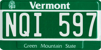 VT license plate NQI597