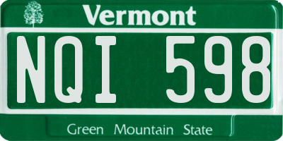 VT license plate NQI598