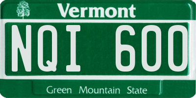VT license plate NQI600