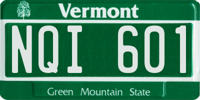 VT license plate NQI601