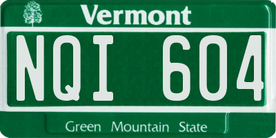 VT license plate NQI604