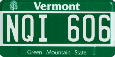 VT license plate NQI606