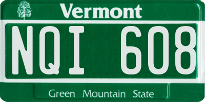 VT license plate NQI608