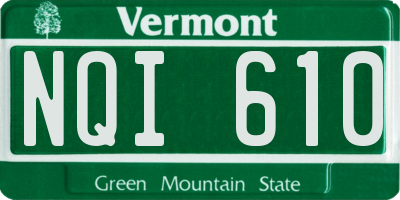 VT license plate NQI610