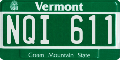 VT license plate NQI611