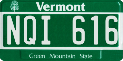 VT license plate NQI616
