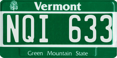 VT license plate NQI633