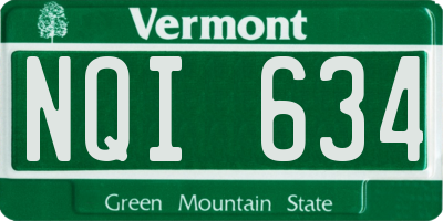 VT license plate NQI634