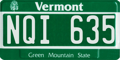 VT license plate NQI635