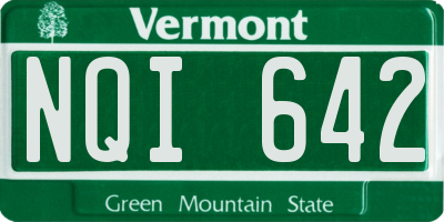 VT license plate NQI642
