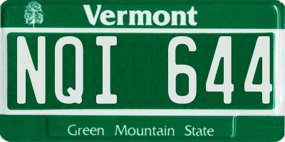 VT license plate NQI644