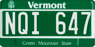 VT license plate NQI647