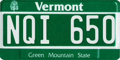 VT license plate NQI650