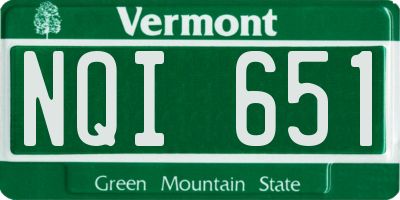 VT license plate NQI651