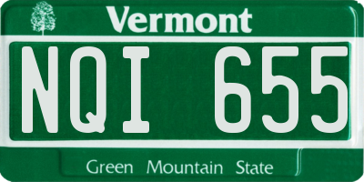 VT license plate NQI655