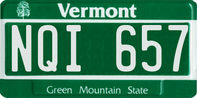 VT license plate NQI657