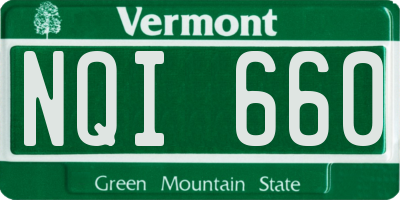 VT license plate NQI660