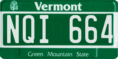 VT license plate NQI664