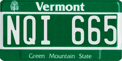 VT license plate NQI665