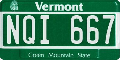 VT license plate NQI667