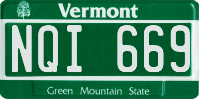 VT license plate NQI669