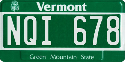 VT license plate NQI678