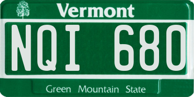 VT license plate NQI680