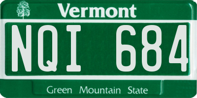 VT license plate NQI684