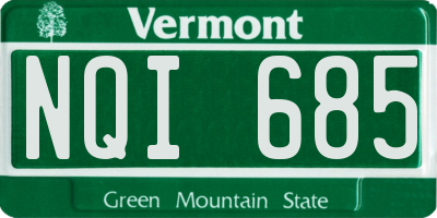 VT license plate NQI685