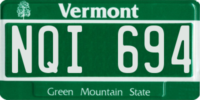 VT license plate NQI694