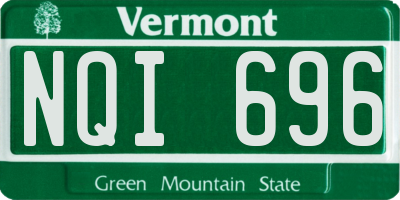 VT license plate NQI696