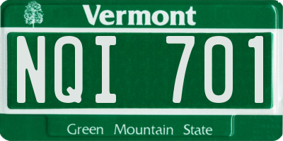 VT license plate NQI701