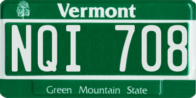 VT license plate NQI708