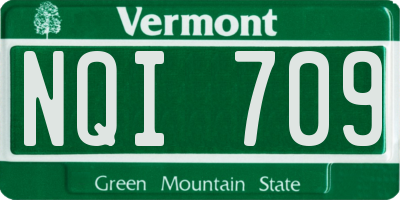 VT license plate NQI709