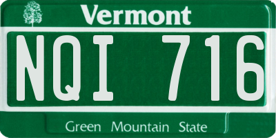 VT license plate NQI716