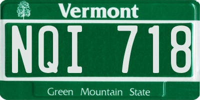 VT license plate NQI718