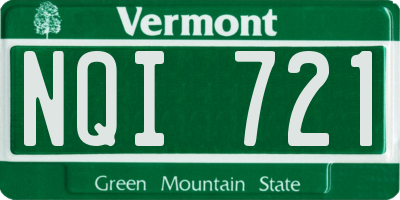 VT license plate NQI721