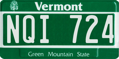VT license plate NQI724