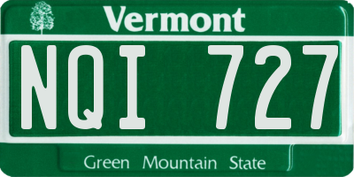VT license plate NQI727