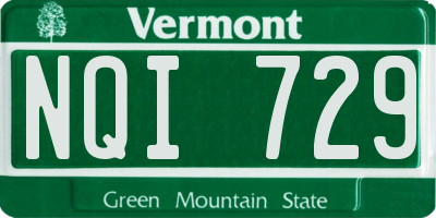 VT license plate NQI729