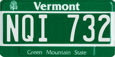 VT license plate NQI732