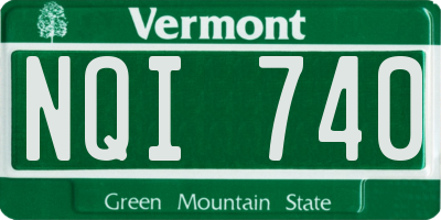 VT license plate NQI740