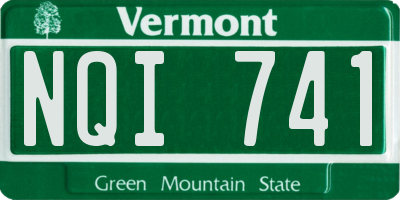 VT license plate NQI741