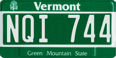 VT license plate NQI744